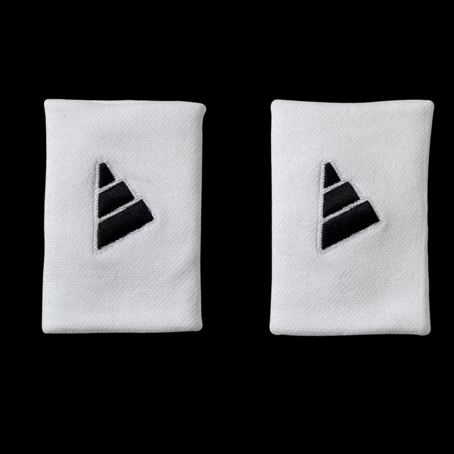 Muñequera Adidas Wristband L 2022 blanca con logo negro, par