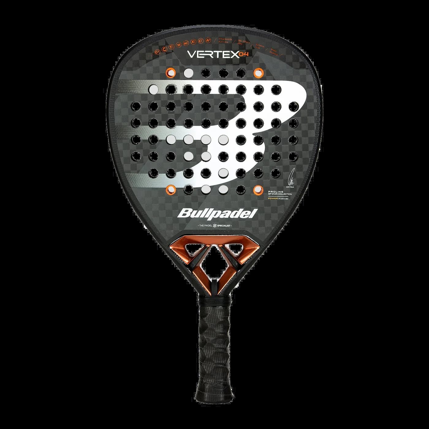 Paleta Bullpadel Vertex 04 2025, vista frontal